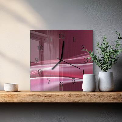 Square kitchen clock Abstract lines