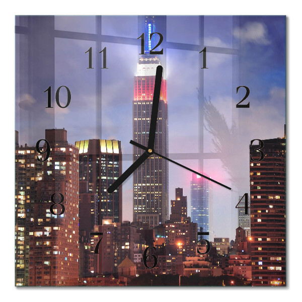 Glass wall clock square Horizon