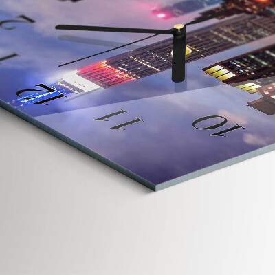 Glass wall clock square Horizon