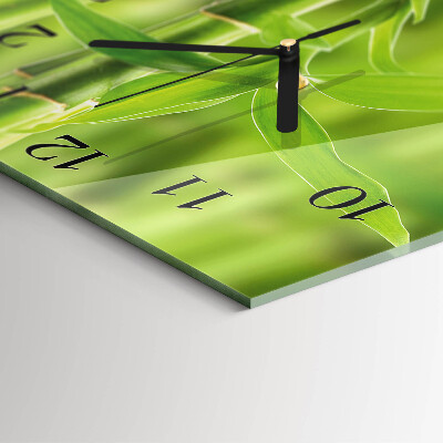 Glass clock square Bamboo