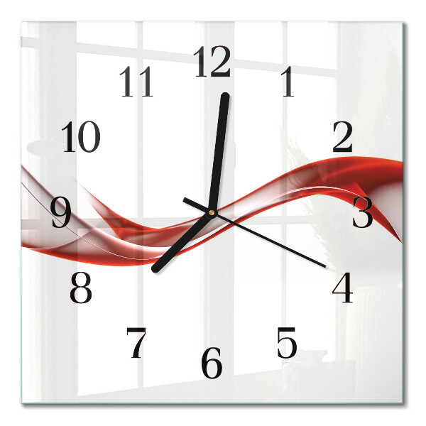 Glass wall clock square Abstract lines