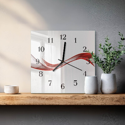 Glass wall clock square Abstract lines
