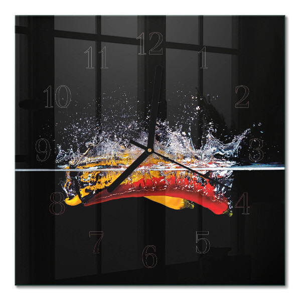 Square kitchen clock Chili peppers