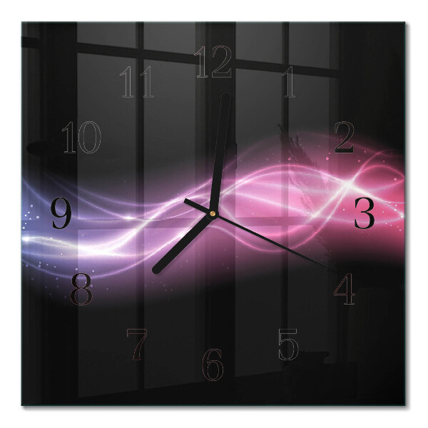 Glass clock square Abstract lines