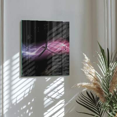 Glass clock square Abstract lines