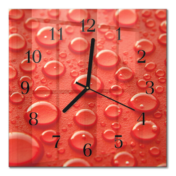 Square kitchen clock Drops of water
