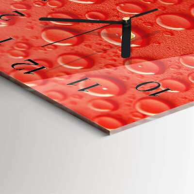 Square kitchen clock Drops of water