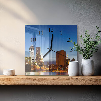Glass clock square Horizon