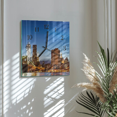 Glass clock square Horizon