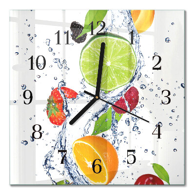Square wall clock Lemon fruit
