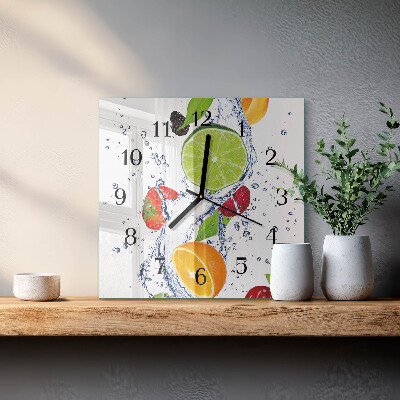 Square wall clock Lemon fruit