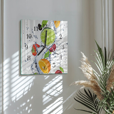 Square wall clock Lemon fruit