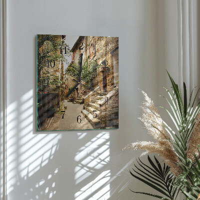 Glass wall clock square Palm Avenue