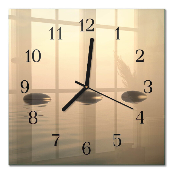Square kitchen clock Stones water