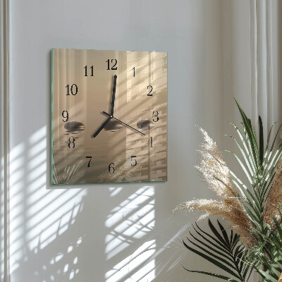 Square kitchen clock Stones water