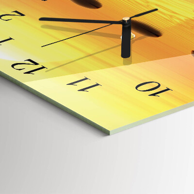 Glass clock square Water sun