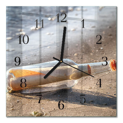 Square wall clock Message in a Bottle
