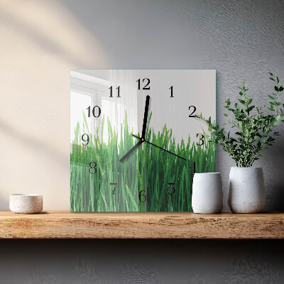Square kitchen clock Grass