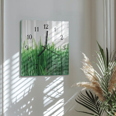 Square kitchen clock Grass