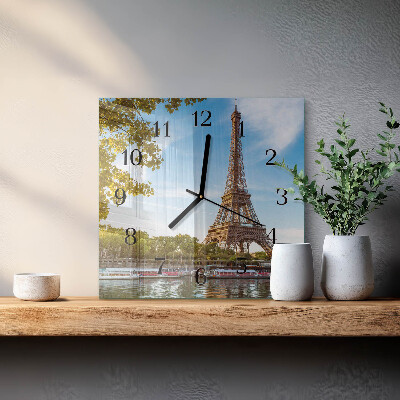 Square kitchen clock Eiffel Tower Paris