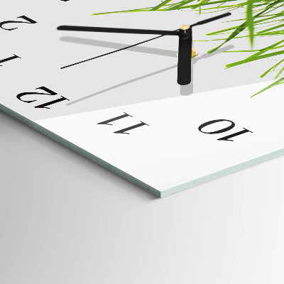 Glass clock square Grass