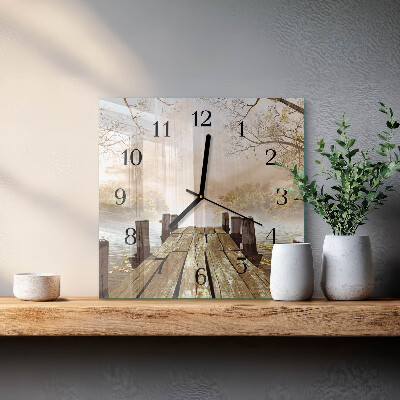 Glass wall clock square Network
