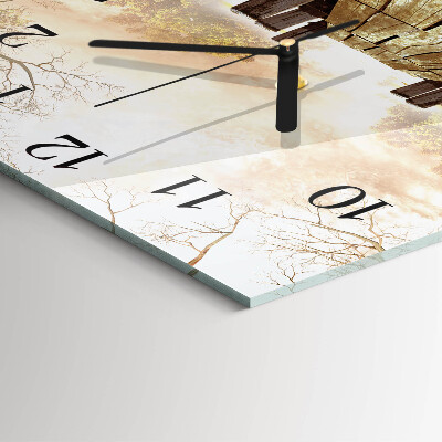 Glass wall clock square Network
