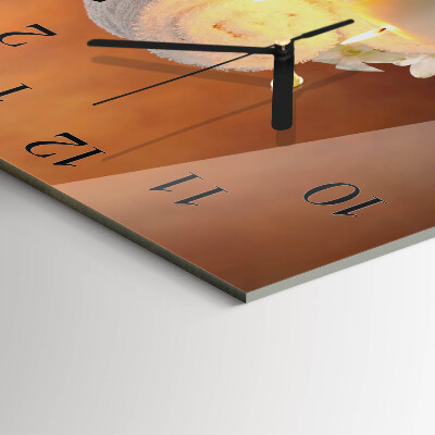 Glass clock square Spa candles