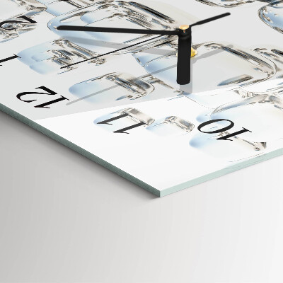 Glass clock square 3D cube