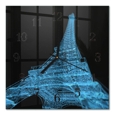 Square wall clock Eiffel Tower Paris