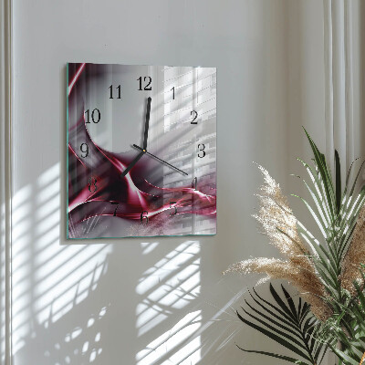 Glass wall clock square Abstraction