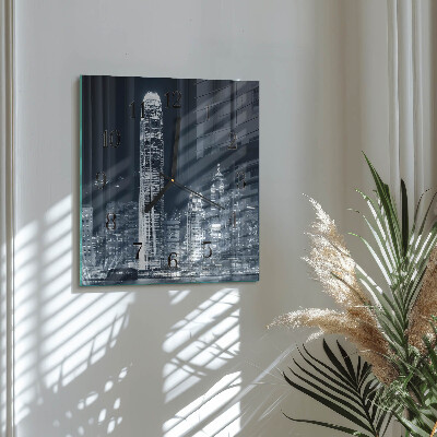Glass clock square Horizon