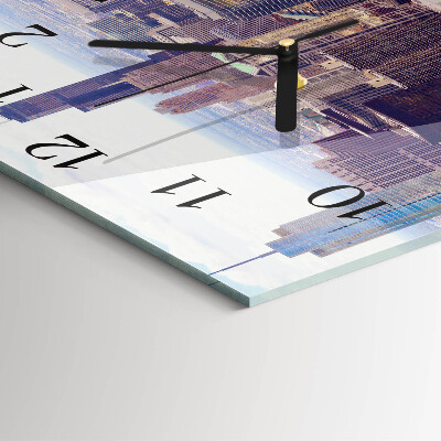 Glass wall clock square Horizon