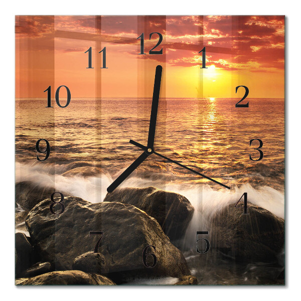 Square wall clock Sunset