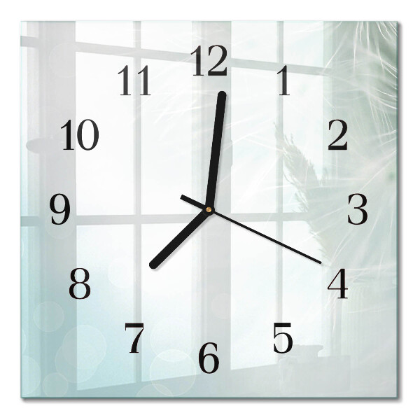 Glass wall clock square Abstraction