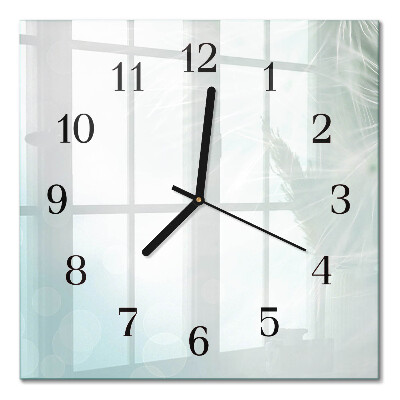 Glass wall clock square Abstraction