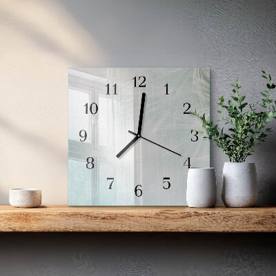 Glass wall clock square Abstraction