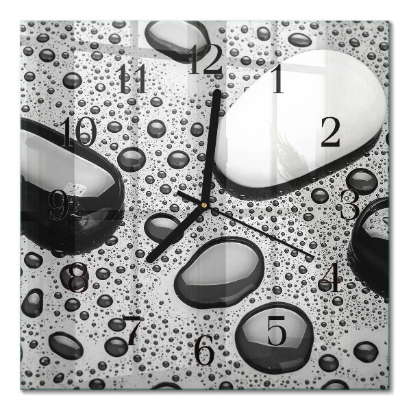 Square kitchen clock Stones