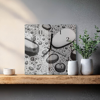 Square kitchen clock Stones