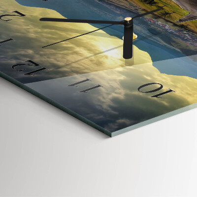 Square wall clock Mountain Path