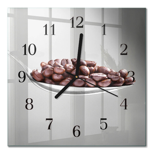 Glass wall clock square A spoonful of coffee