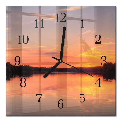 Square wall clock Sunset