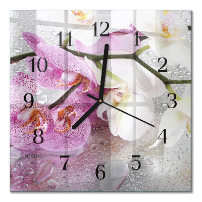 Square wall clock Orchid
