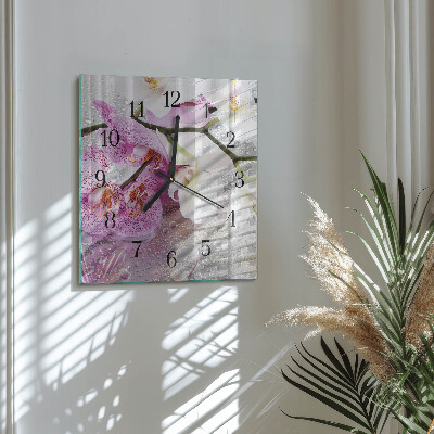 Square wall clock Orchid