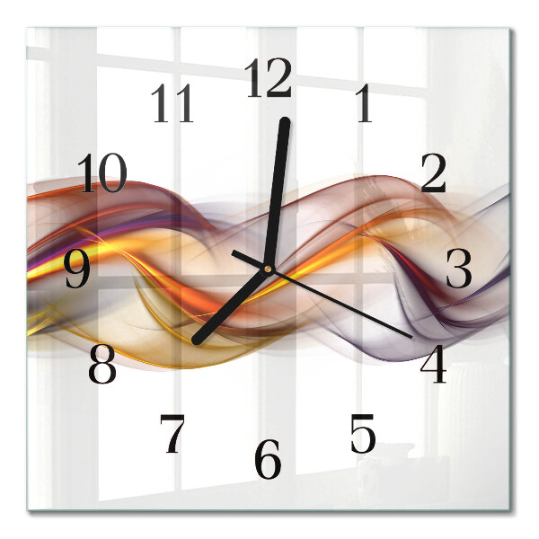 Glass wall clock square Abstraction