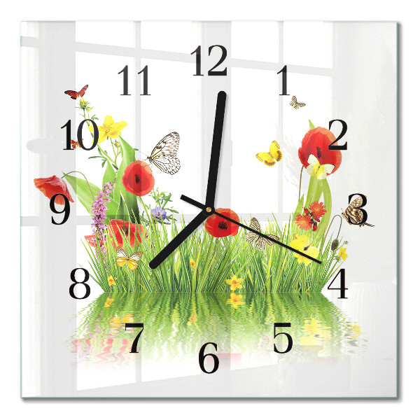 Square kitchen clock Meadow
