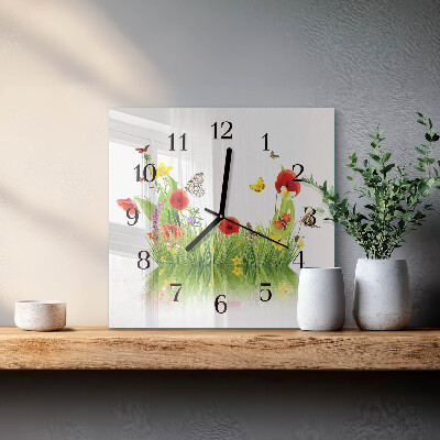 Square kitchen clock Meadow
