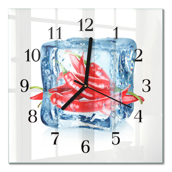 Square wall clock Chili with ice cream