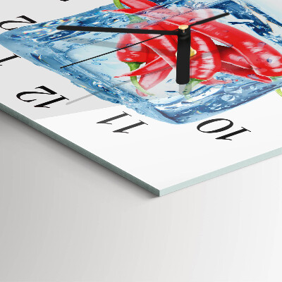 Square wall clock Chili with ice cream