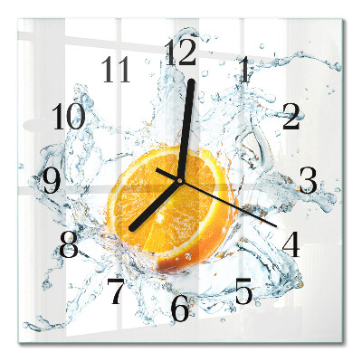 Square wall clock Water
